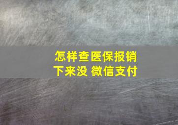 怎样查医保报销下来没 微信支付